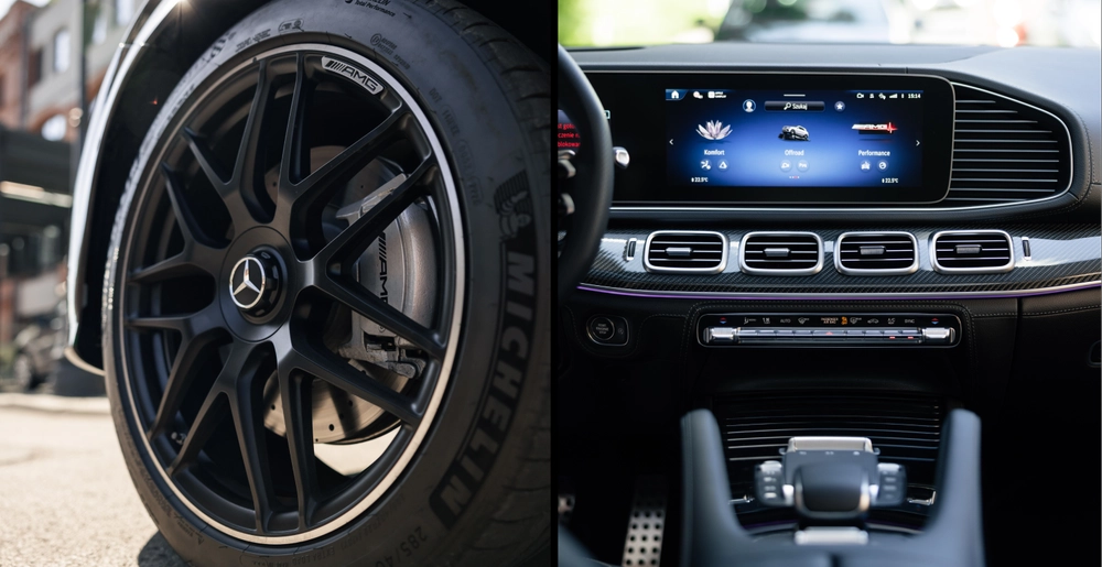 Диски AMG и мультимедийная система Mercedes-AMG GLE 53 крупным планом
