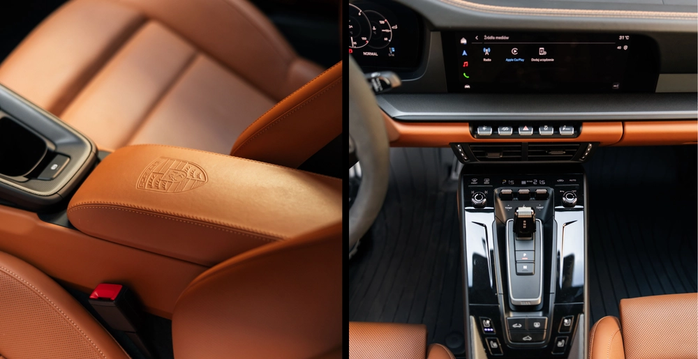 Porsche 911 Carrera GTS center console with premium interior finish