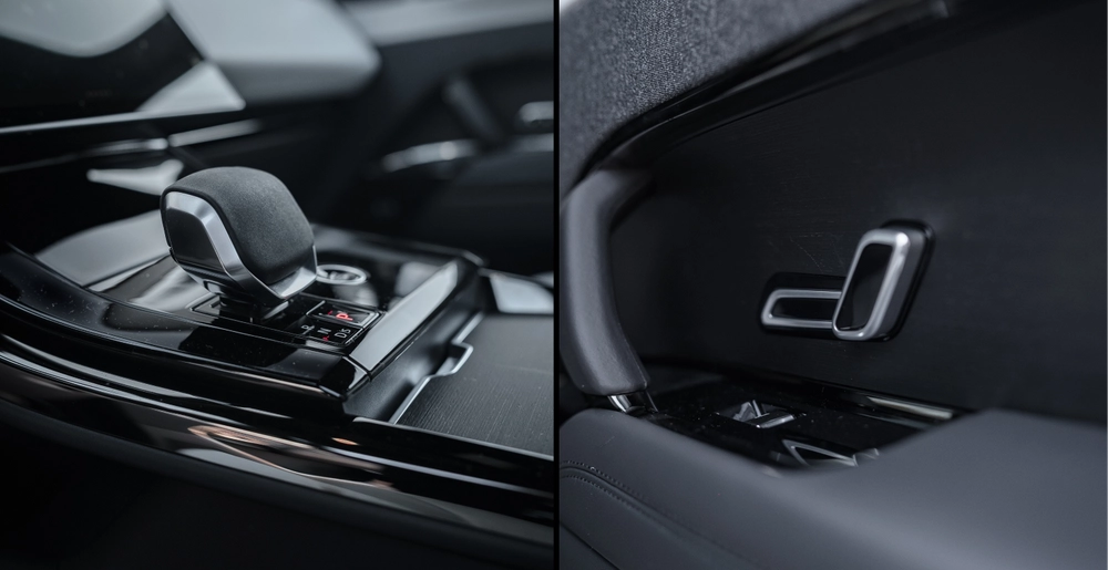 Центральная консоль Range Rover Sport с селектором коробки передач и премиальной отделкой.